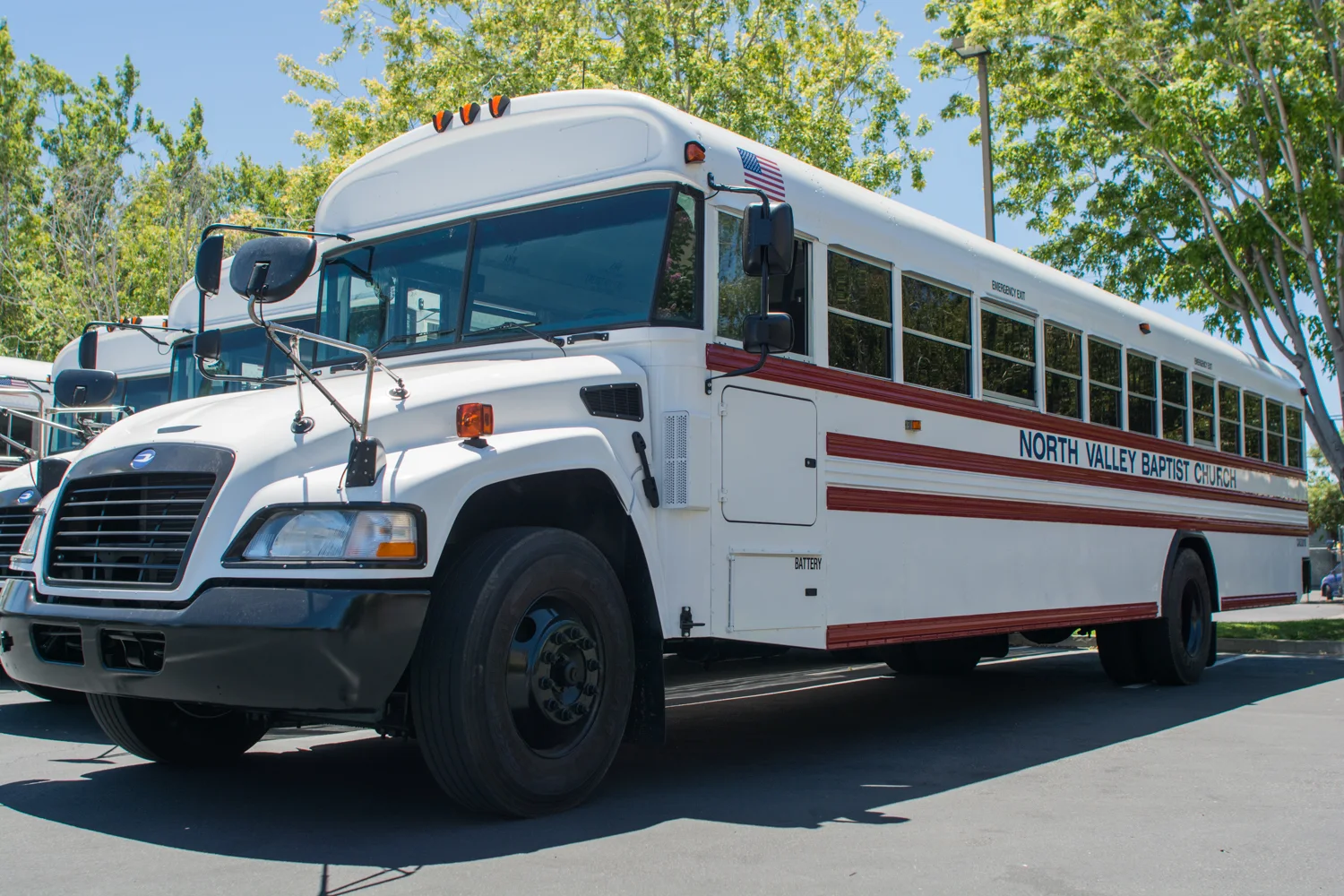North Valley Baptist Church bus ready for its route